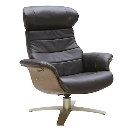 Leather Lean-Back Swivel Chair